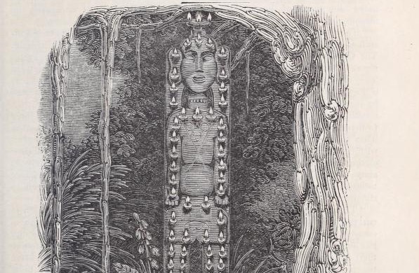 14. PARAMASATTEE, a wooden idol with iron spoons attached, (see “Missionary Magazine,” October, 1837.)